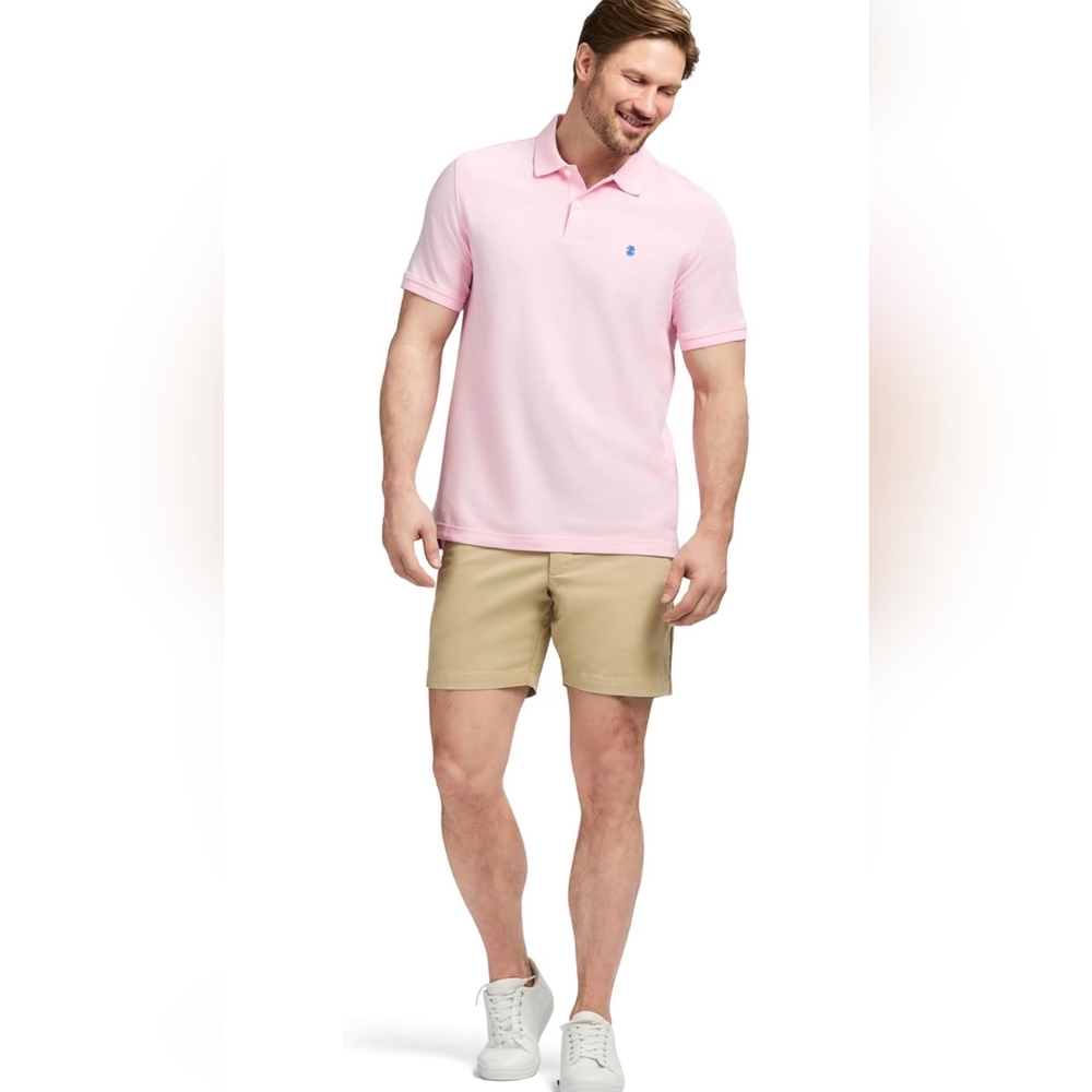 IZOD Mens Advantage Performance Polo Shirt Pink Fairy‎ Tale Small 46IZAGB03R650